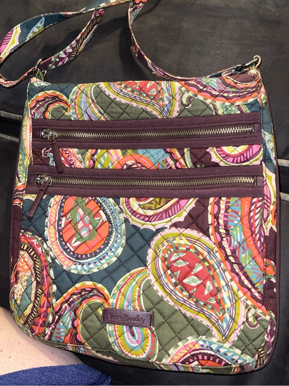 Vera Bradley Women's Iconic Triple Zip Hipster Crossbody Bag